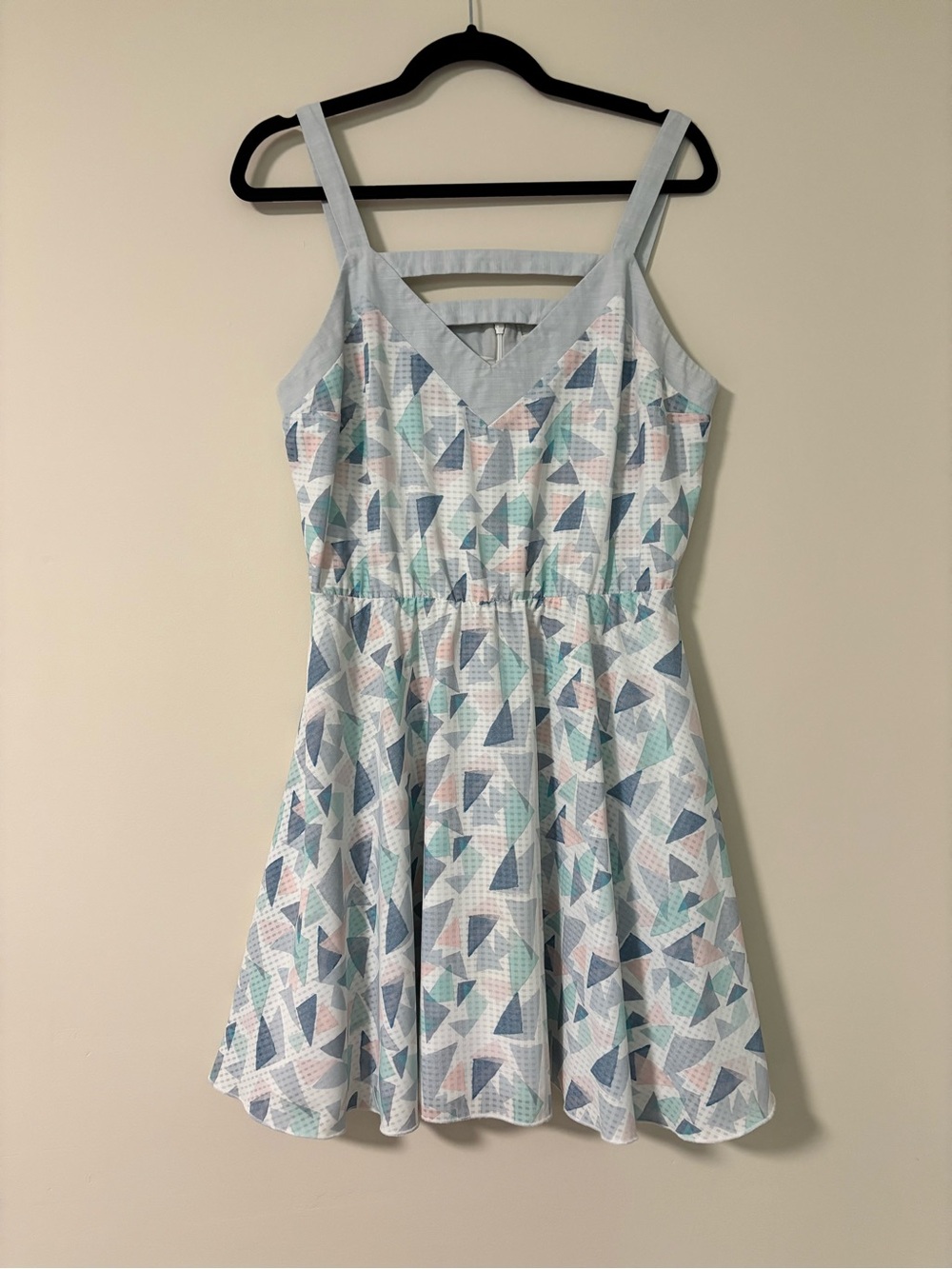 Eve Gravel Light Blue Geometric Sundress